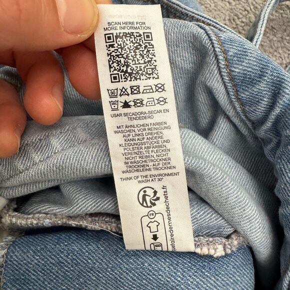 Asos Design Bib Overalls Shorts Womens 4XL Blue Distressed Casual Streetwear - Picture 7 of 12